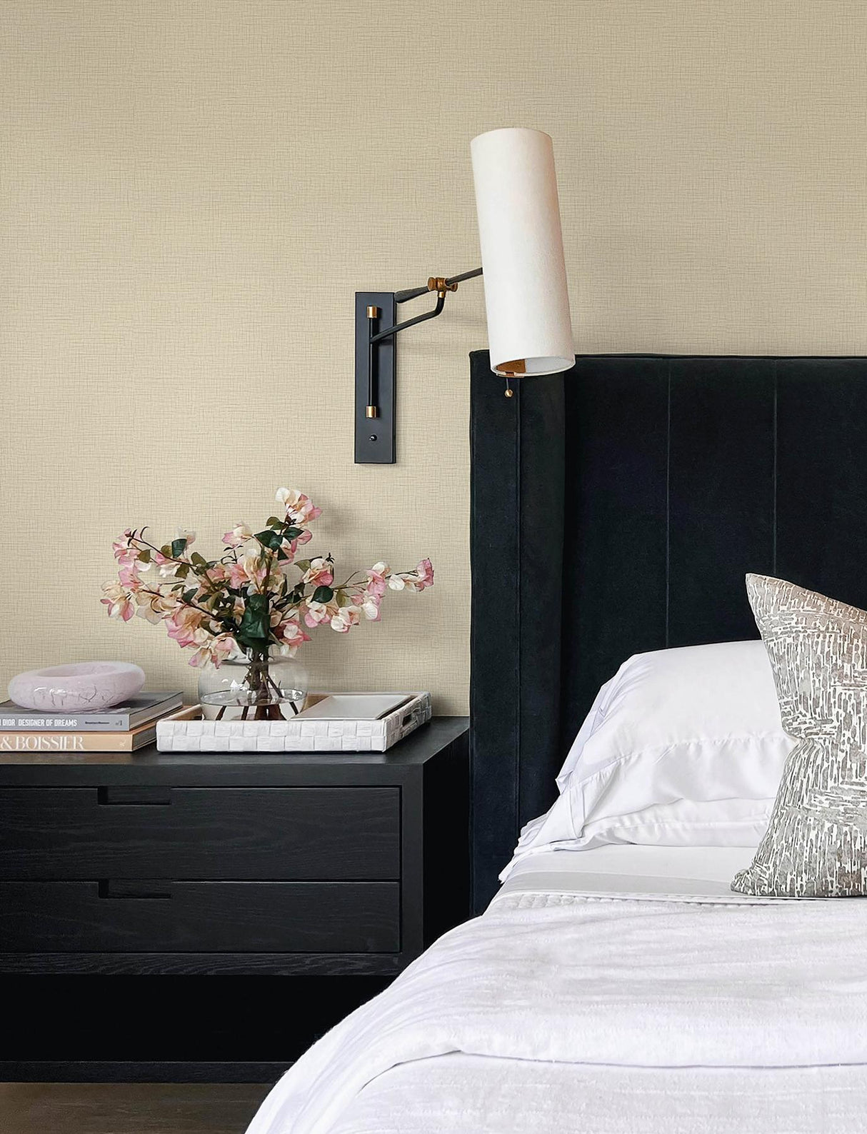 Advantage Eagen Neutral Linen Weave Wallpaper