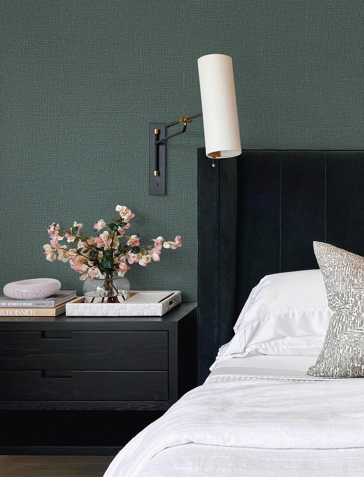 Advantage Eagen Sapphire Linen Weave Wallpaper