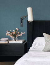 Advantage Eagen Blue Linen Weave Wallpaper