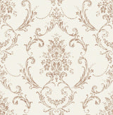 Advantage Glenda Copper Floral Damask Wallpaper