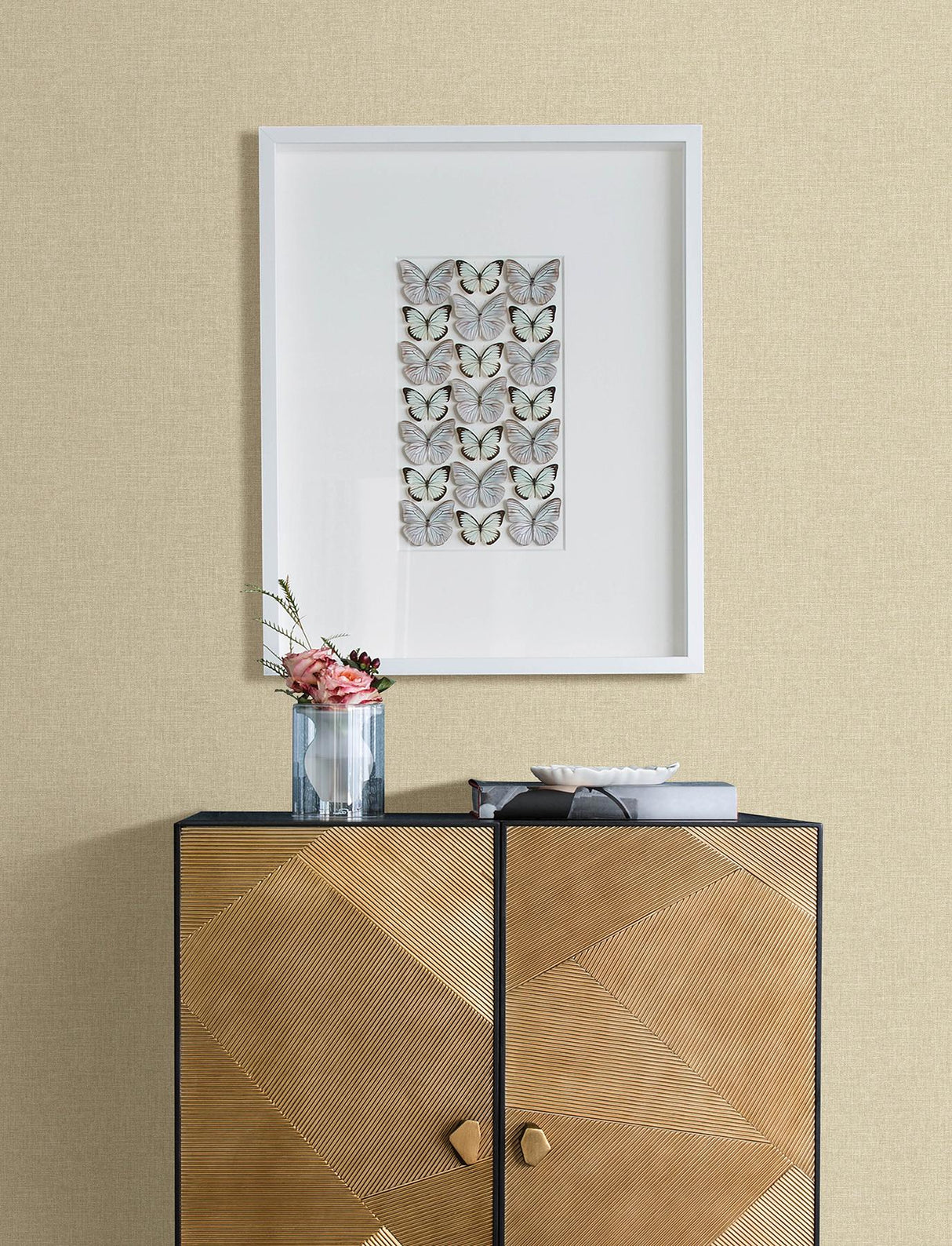Advantage Eunice Brown Linen Wallpaper