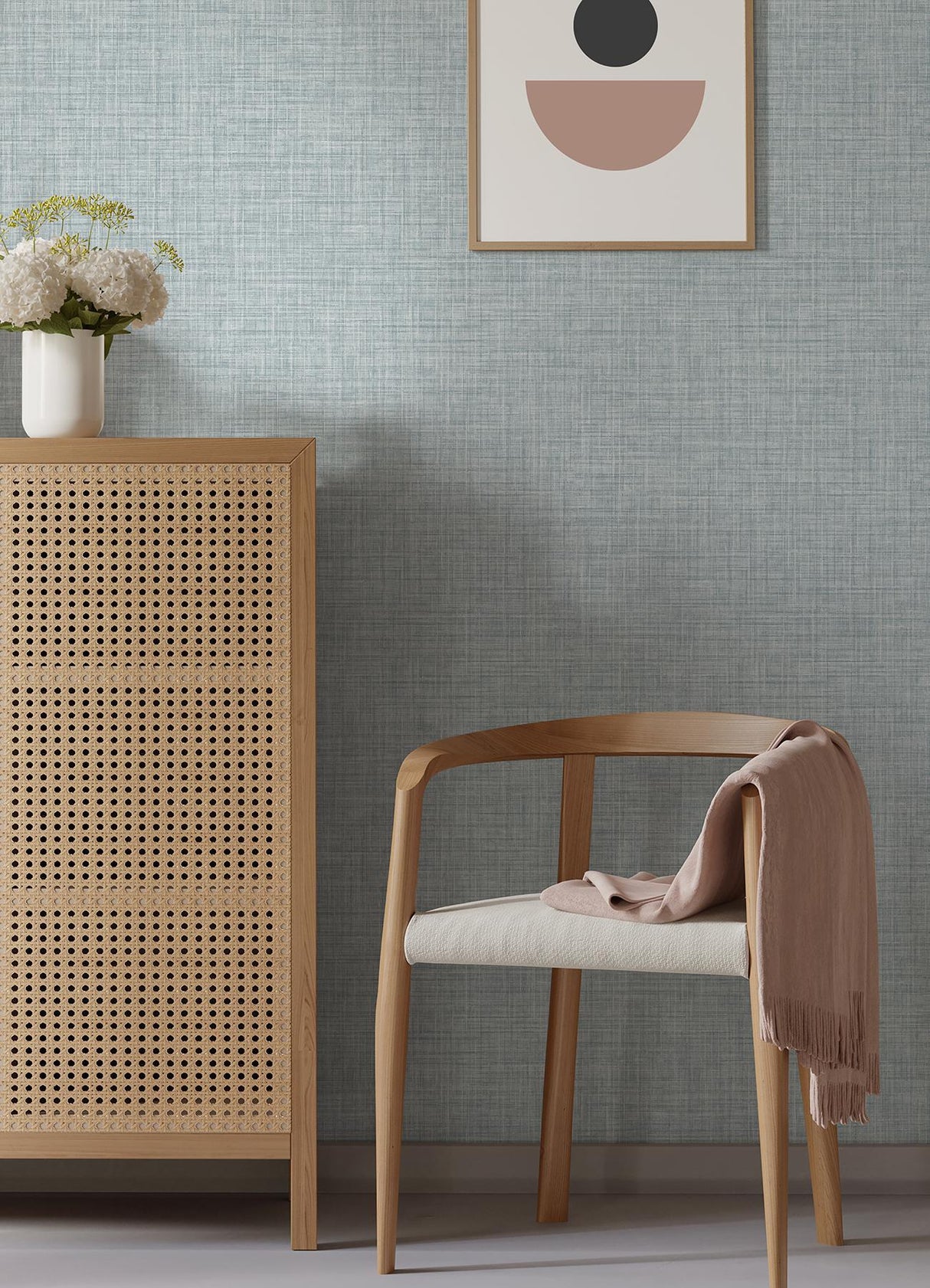 Advantage Tuckernuck Slate Faux Linen Wallpaper