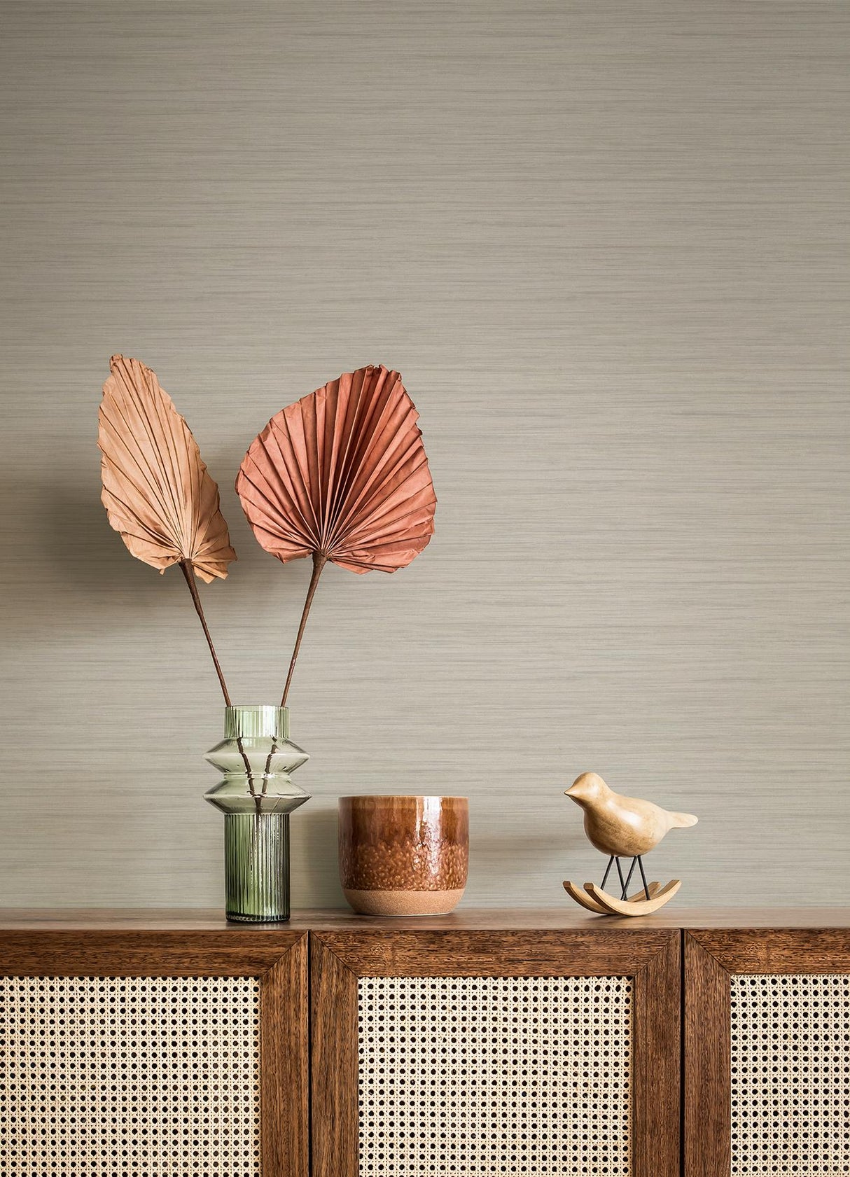 Advantage Barnaby Light Grey Faux Grasscloth Wallpaper