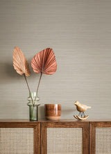 Advantage Barnaby Light Grey Faux Grasscloth Wallpaper