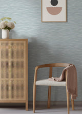 Advantage Benson Light Blue Faux Fabric Wallpaper