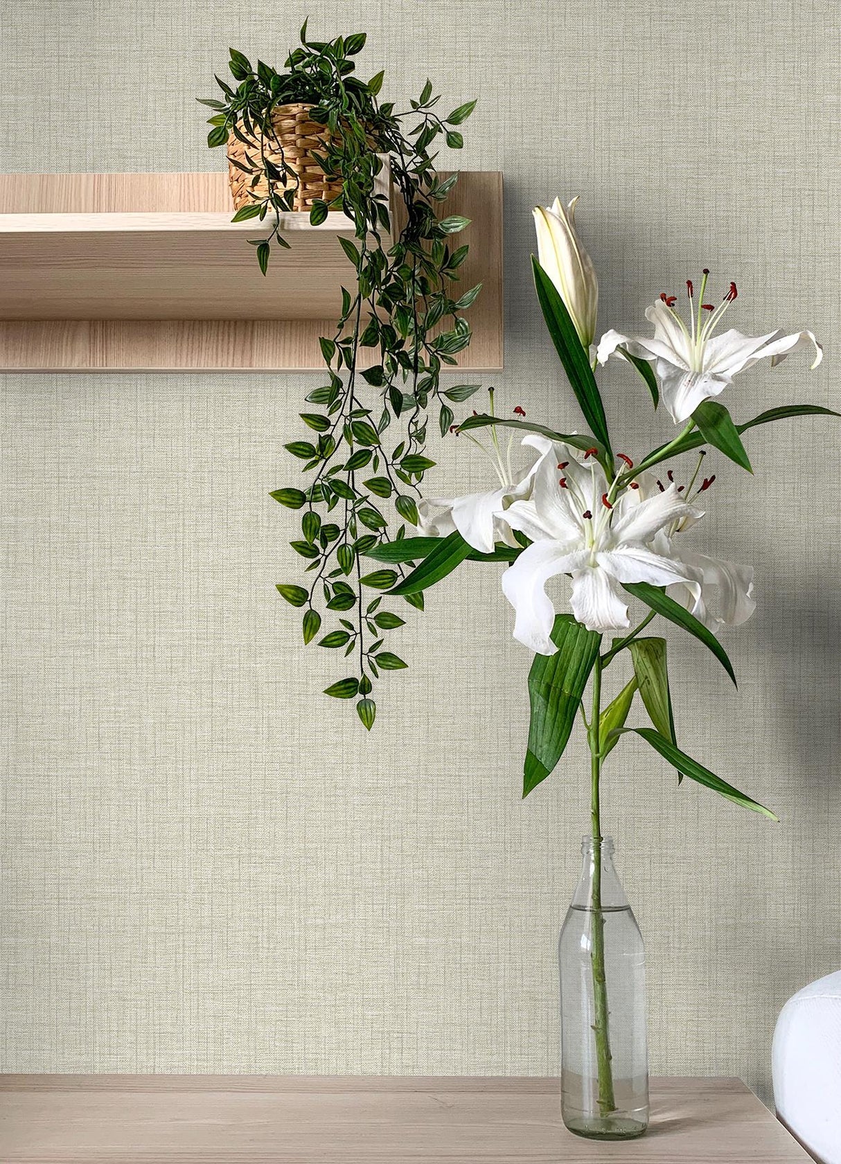 Advantage Lanister Olive Texture Wallpaper
