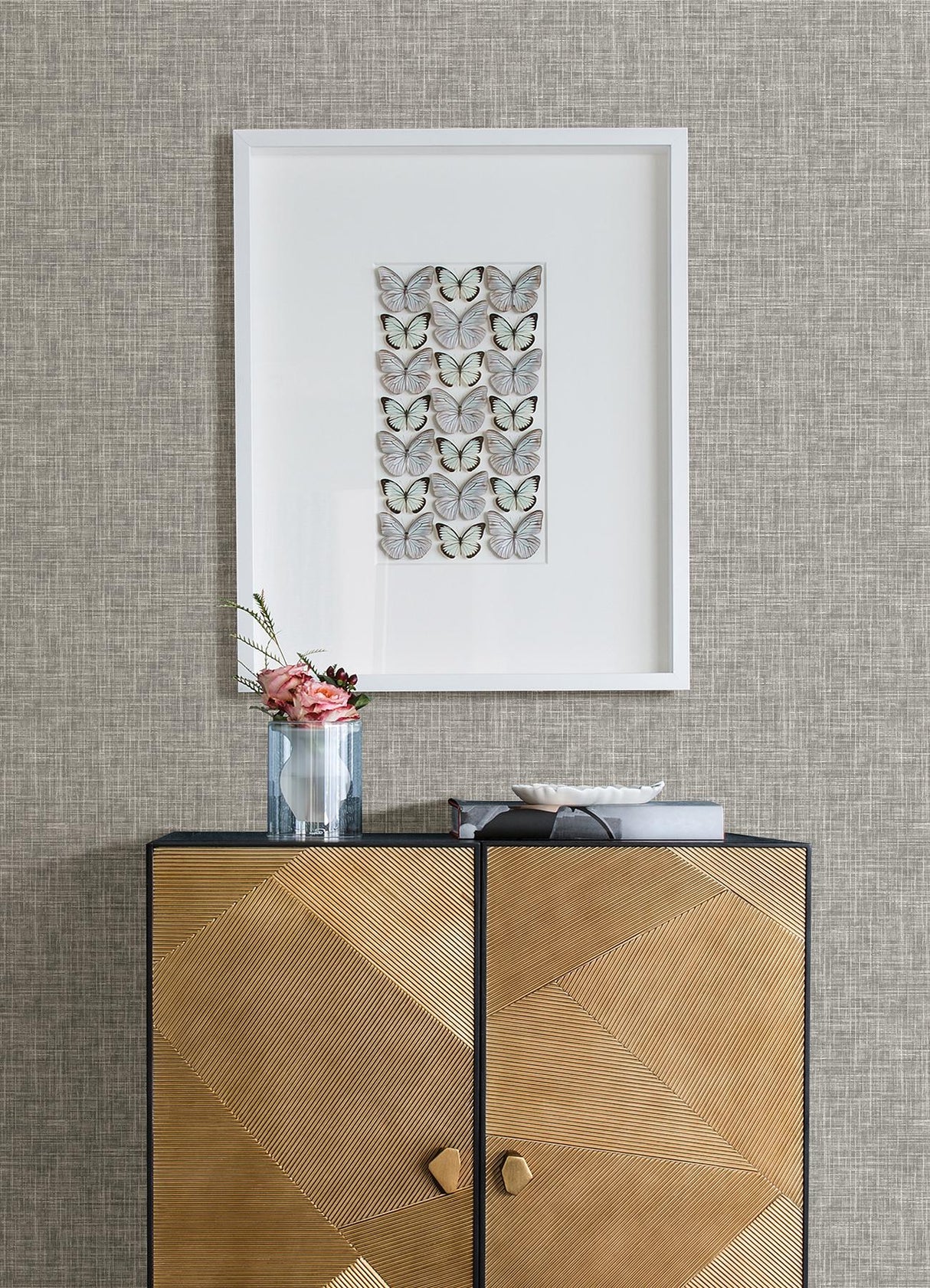 Advantage Emerson Grey Linen Wallpaper