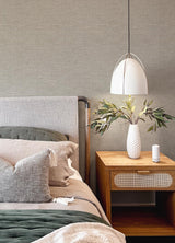 Advantage Exhale Stone Faux Grasscloth Wallpaper