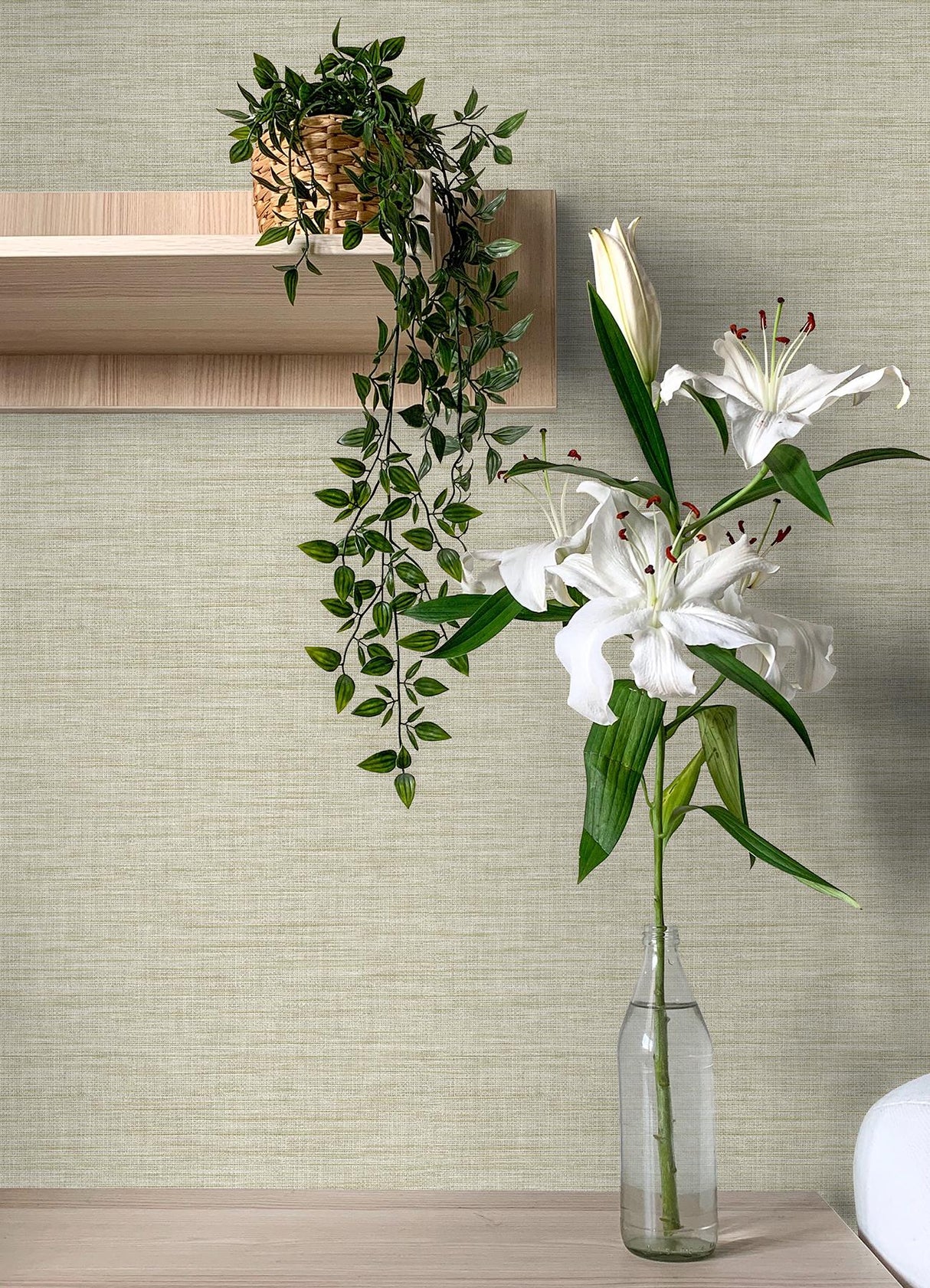Advantage Exhale Light Yellow Faux Grasscloth Wallpaper
