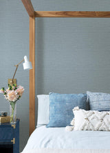 Advantage Agave Slate Faux Grasscloth Wallpaper