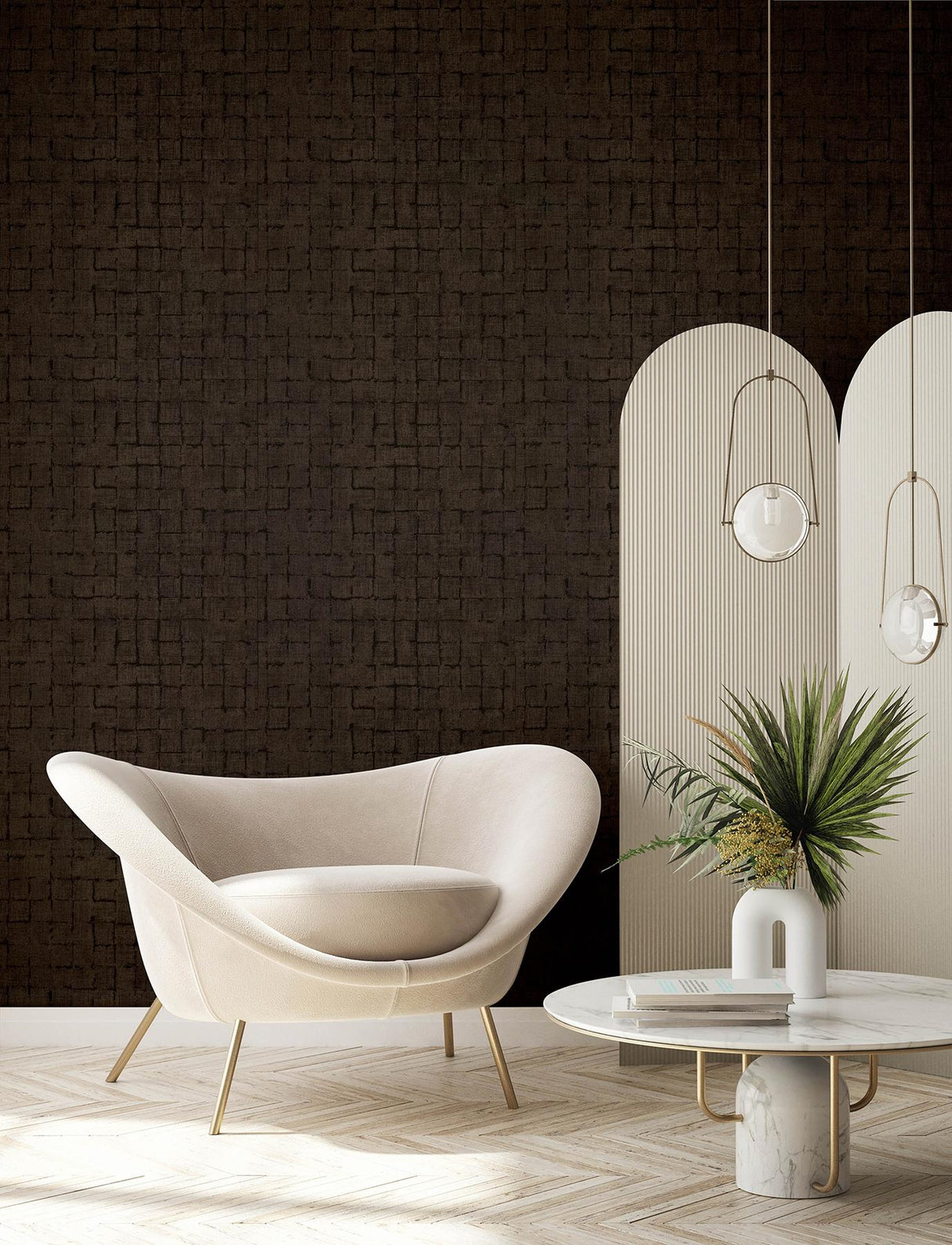Advantage Blocks Chocolate Checkered Wallpaper