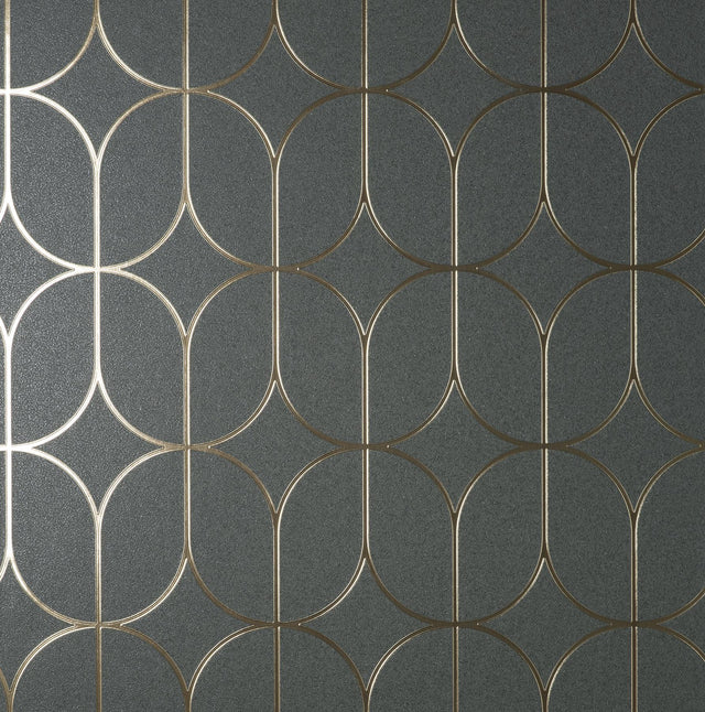 Advantage Raye Charcoal Rosco Trellis Wallpaper