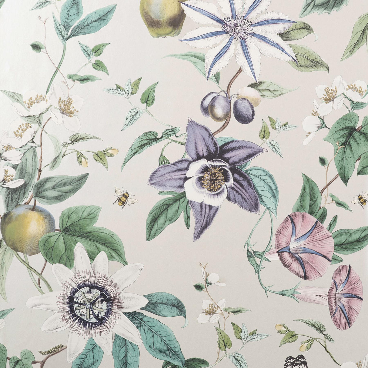 Advantage Sierra Silver Floral Wallpaper