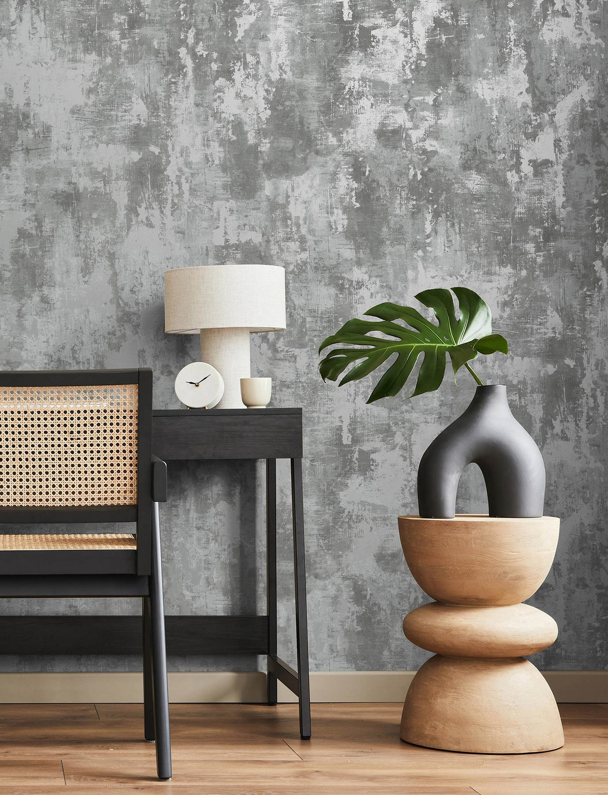 Advantage Cierra Pewter Stucco Wallpaper