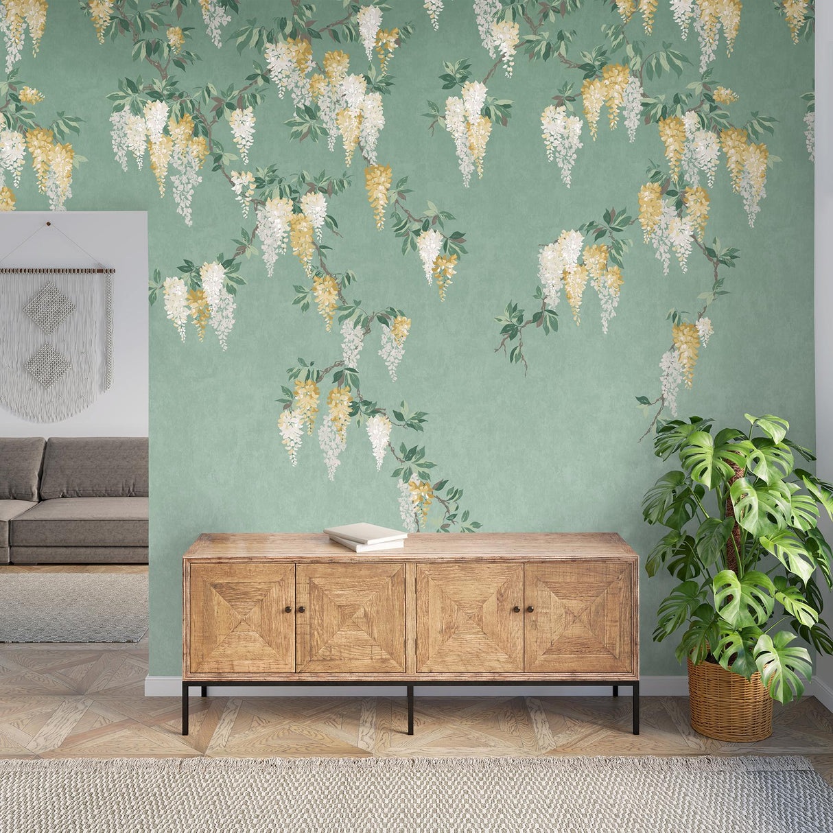 Advantage Wisteria Green Wall Mural