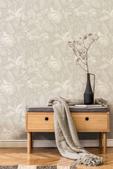 Advantage Woodland Light Grey Toile Wallpaper