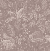 Advantage Woodland Mahogany Toile Wallpaper