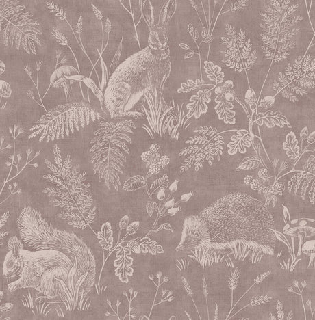 Advantage Woodland Mahogany Toile Wallpaper