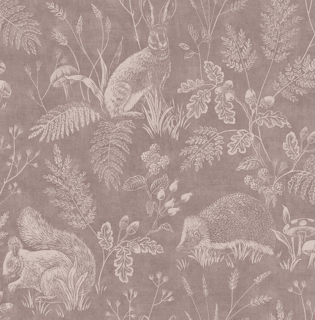 Advantage Woodland Mahogany Toile Wallpaper