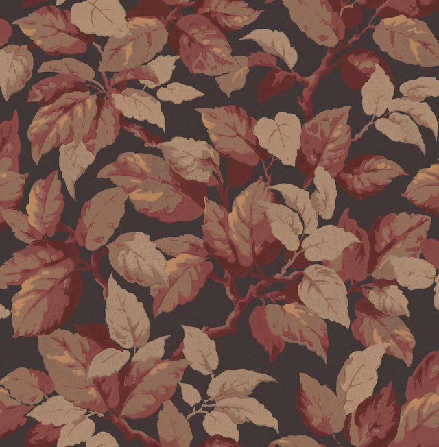 Advantage Canopy Burgundy Leaf Wallpaper