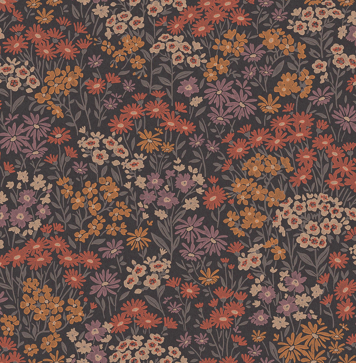 Advantage Ditsy Orange Daisies Wallpaper
