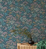 Advantage Ditsy Dark Blue Daisies Wallpaper