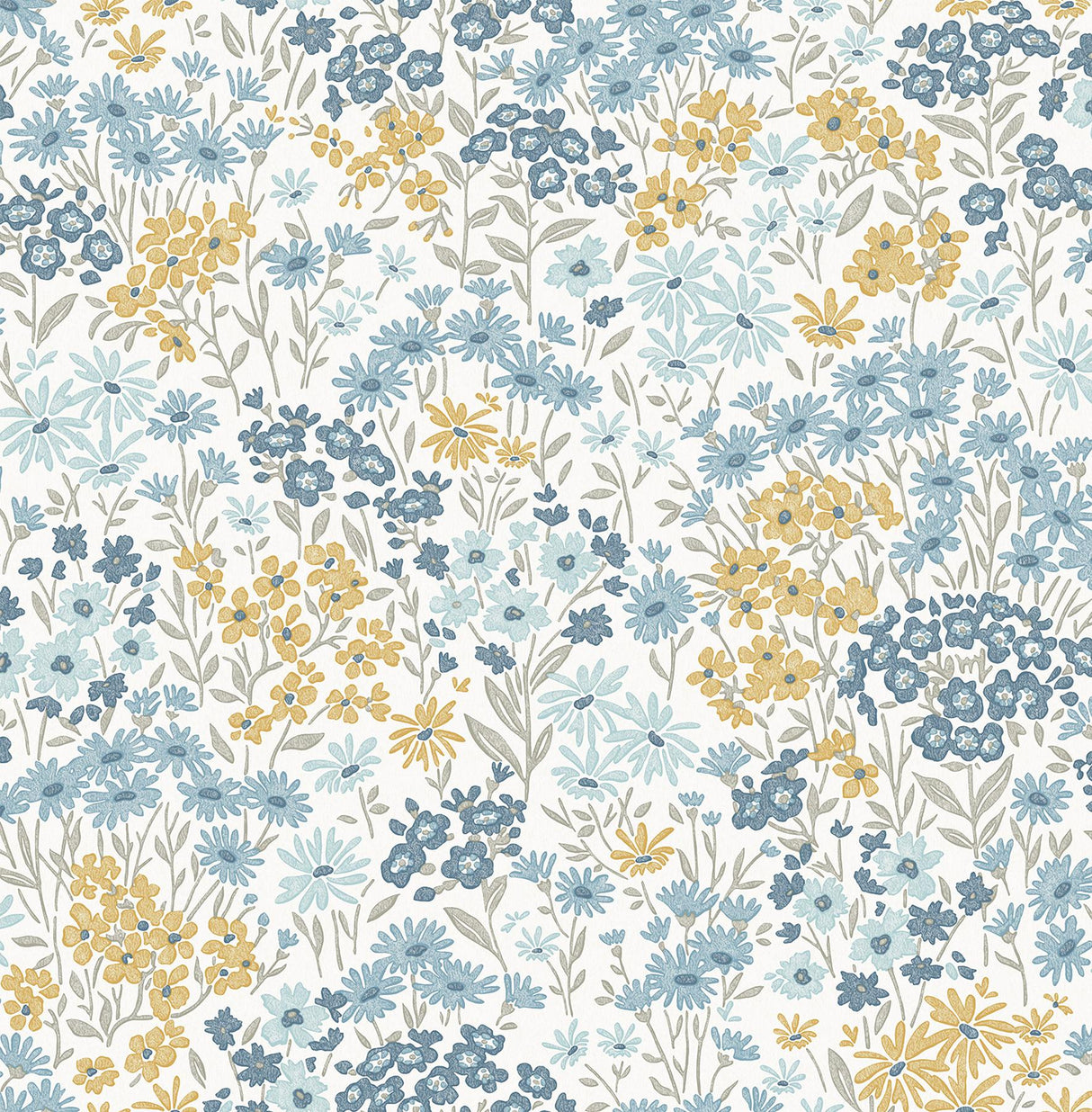 Advantage Ditsy Light Blue Daisies Wallpaper
