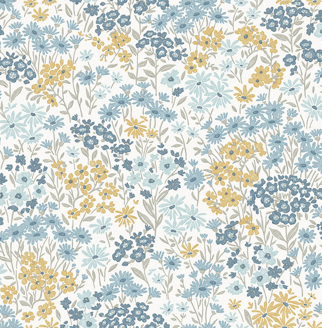 Advantage Ditsy Light Blue Daisies Wallpaper