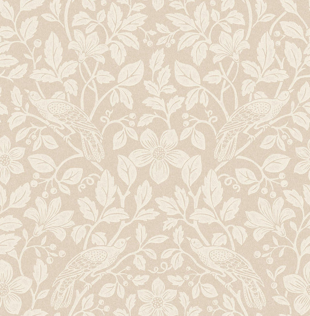 Advantage Marlow Beige Bird Vine Wallpaper