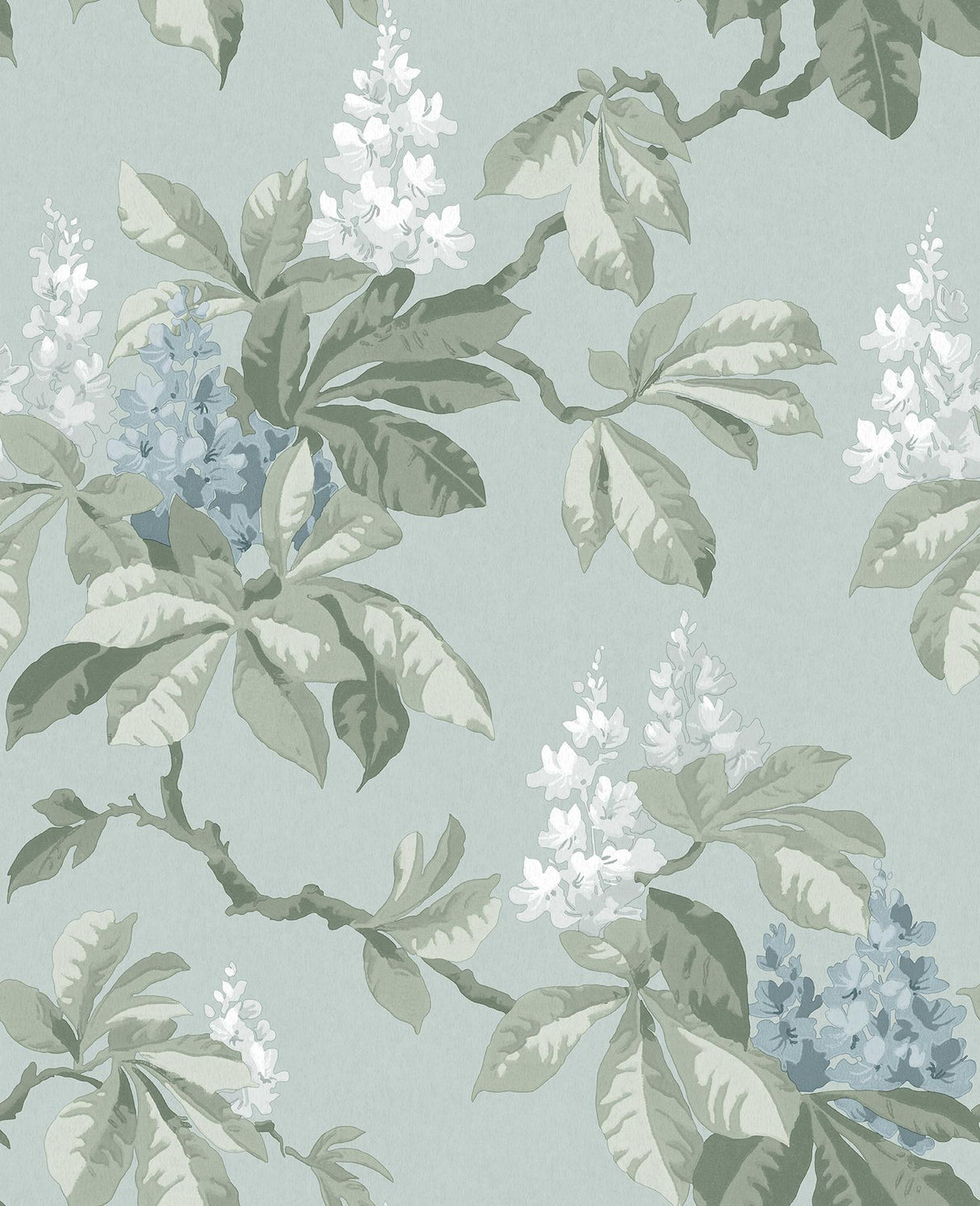 Advantage Chestnut Blue Floral Wallpaper