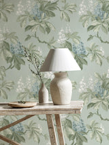 Advantage Chestnut Blue Floral Wallpaper