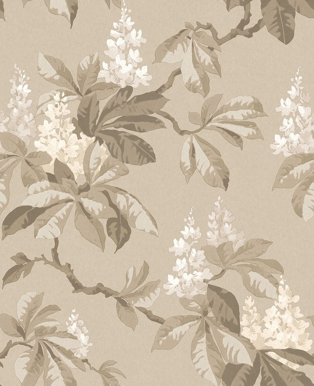 Advantage Chestnut Beige Floral Wallpaper
