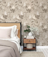 Advantage Chestnut Beige Floral Wallpaper