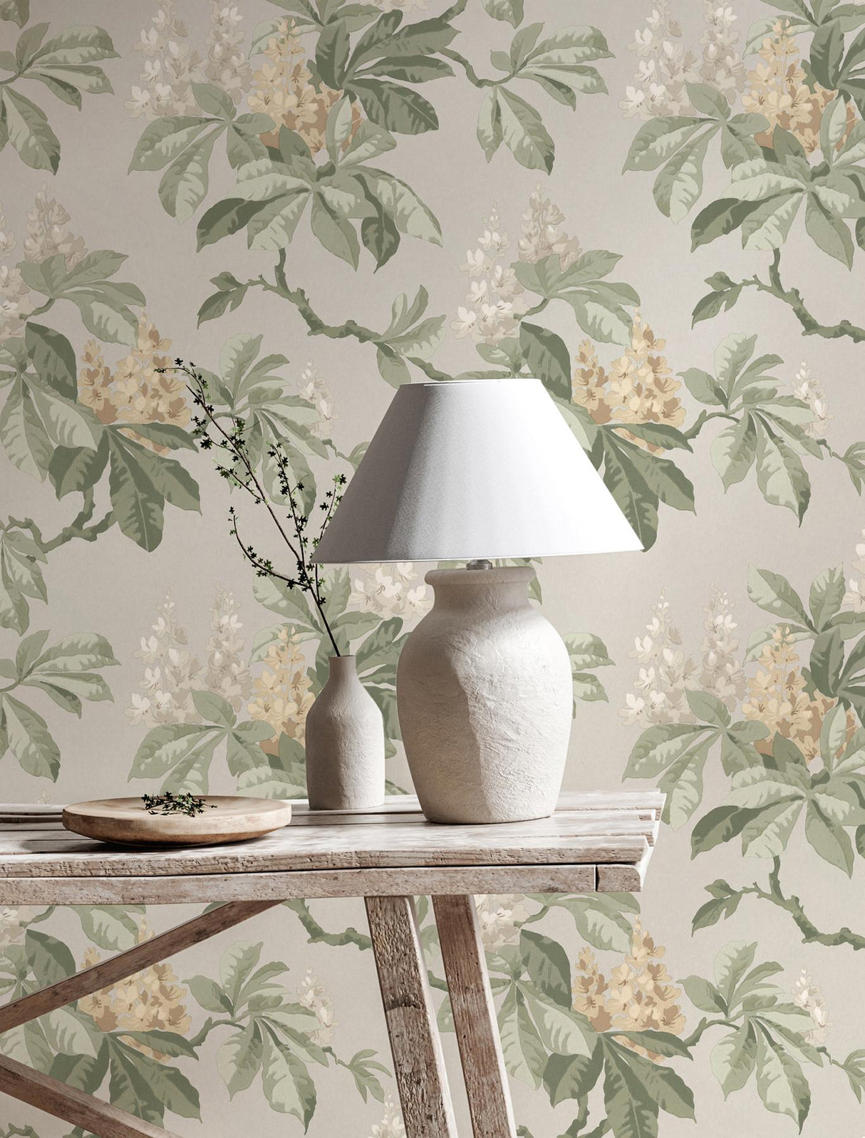 Advantage Chestnut Grey Floral Wallpaper