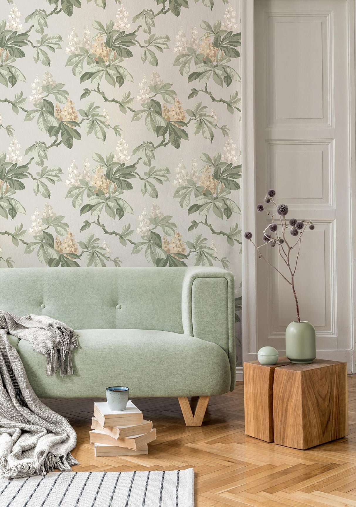Advantage Chestnut Grey Floral Wallpaper