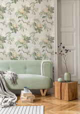 Advantage Chestnut Grey Floral Wallpaper