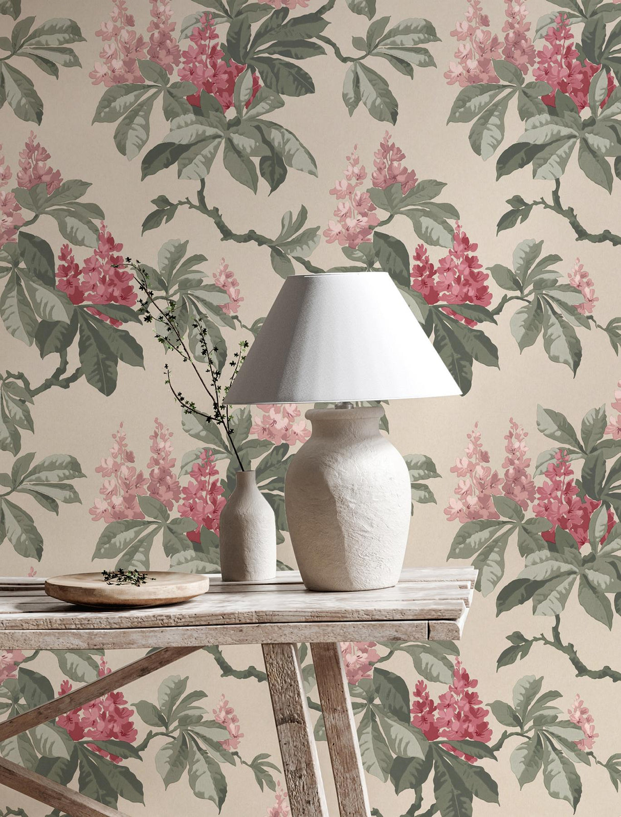 Advantage Chestnut Pink Floral Wallpaper