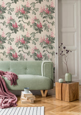 Advantage Chestnut Pink Floral Wallpaper