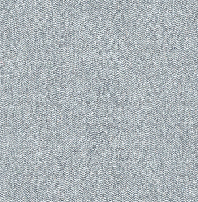 Advantage Herringbone Blue Tweed Wallpaper
