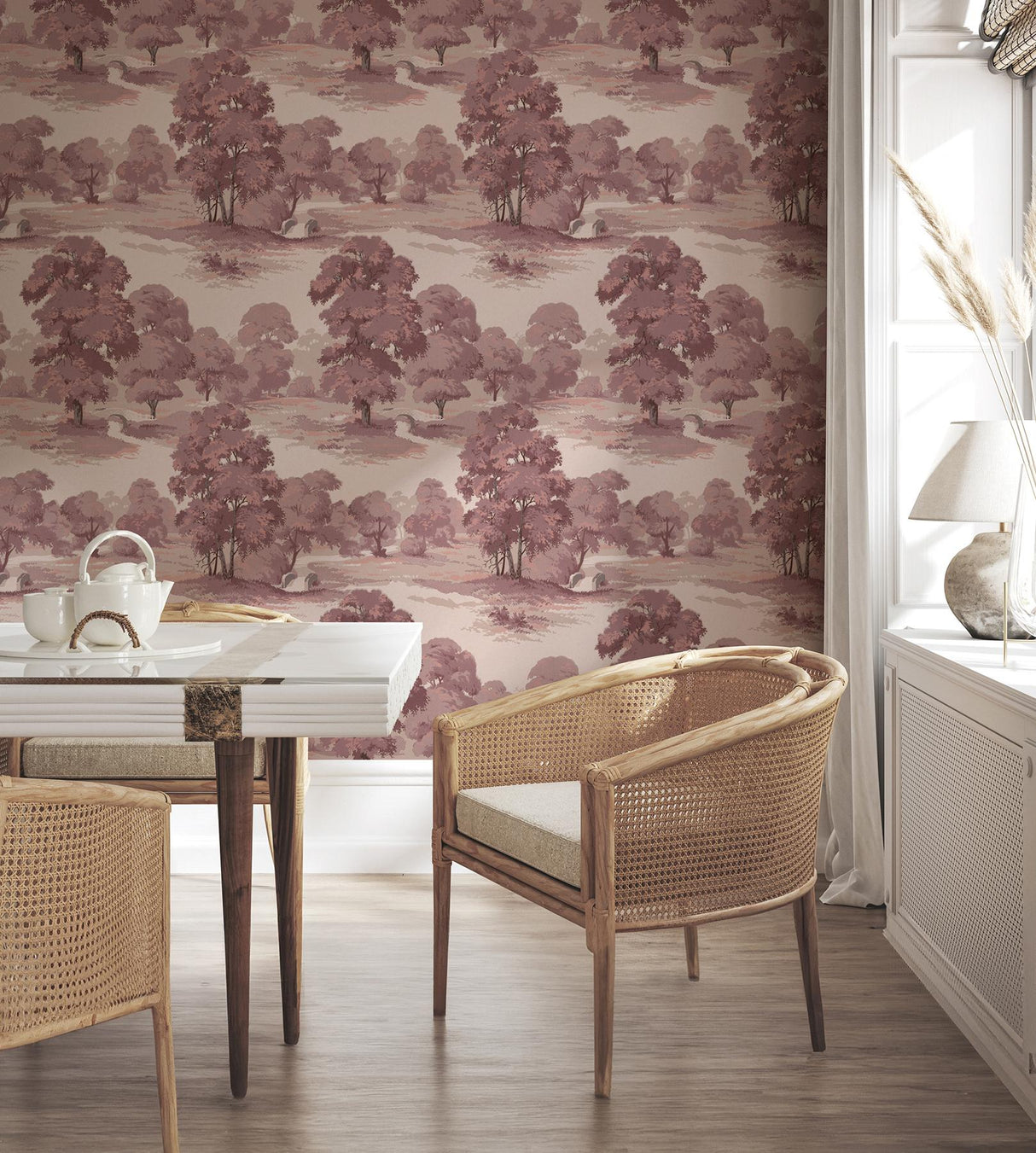 Advantage Sherwood Merlot Glade Wallpaper