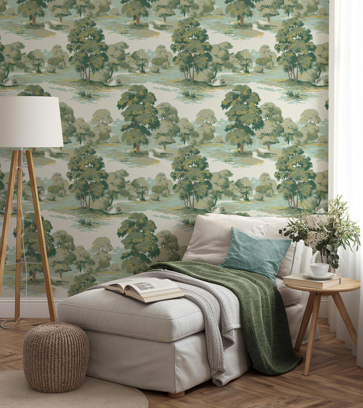Advantage Sherwood Green Glade Wallpaper