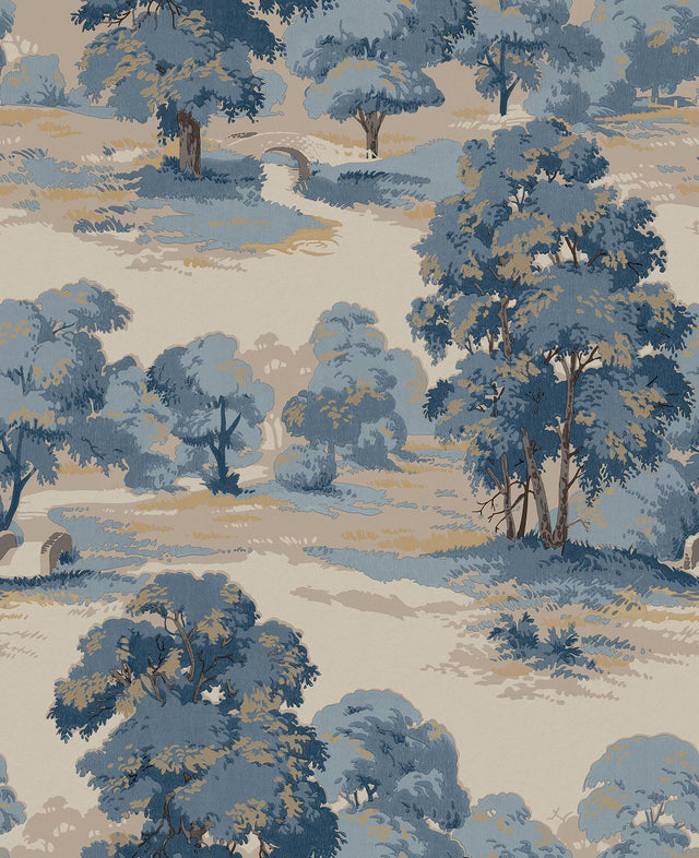 Advantage Sherwood Blue Glade Wallpaper