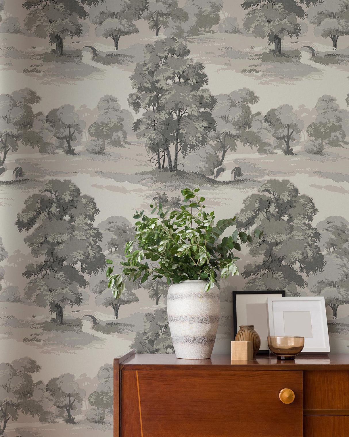 Advantage Sherwood Grey Glade Wallpaper