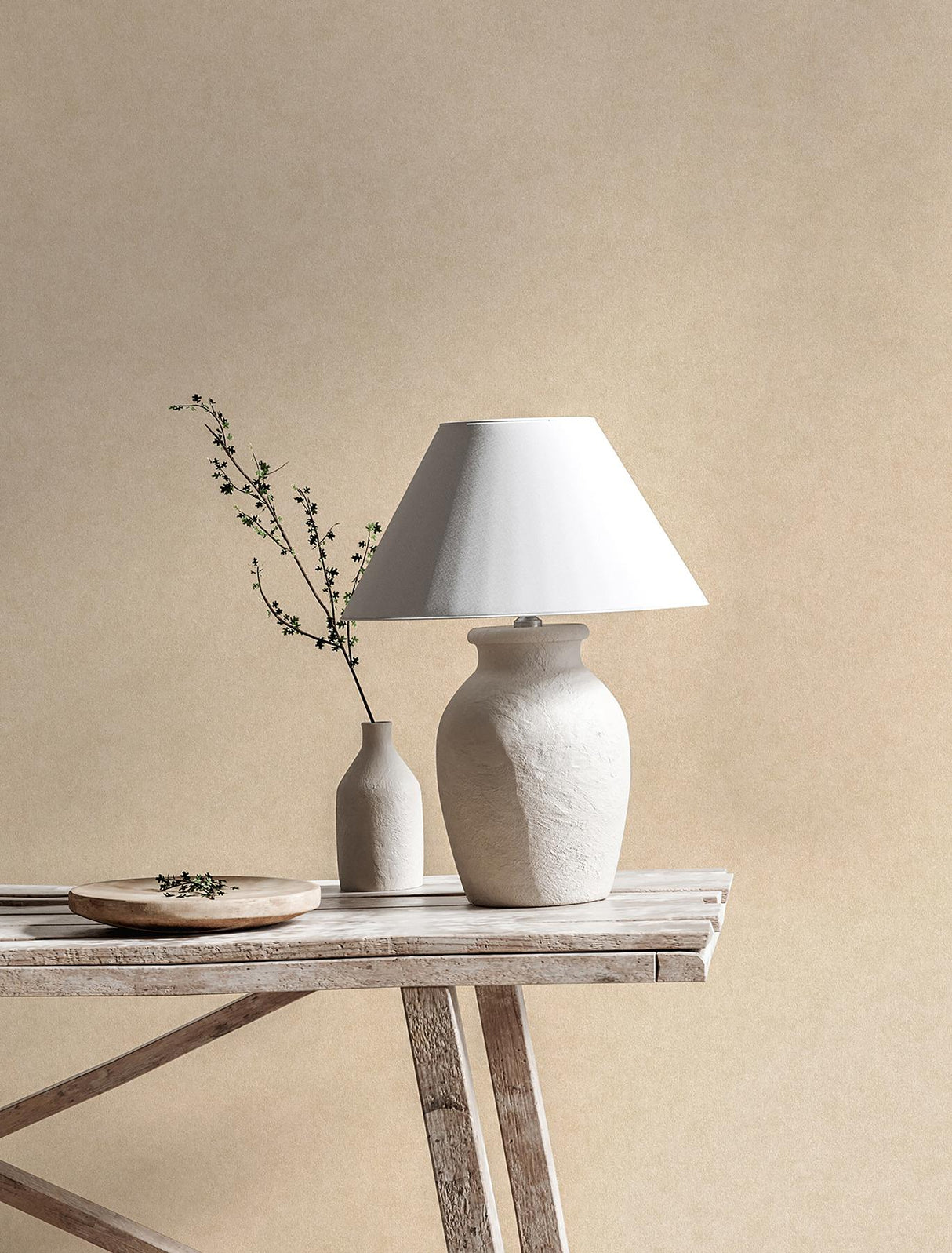 Advantage Heritage Beige Plain Wallpaper