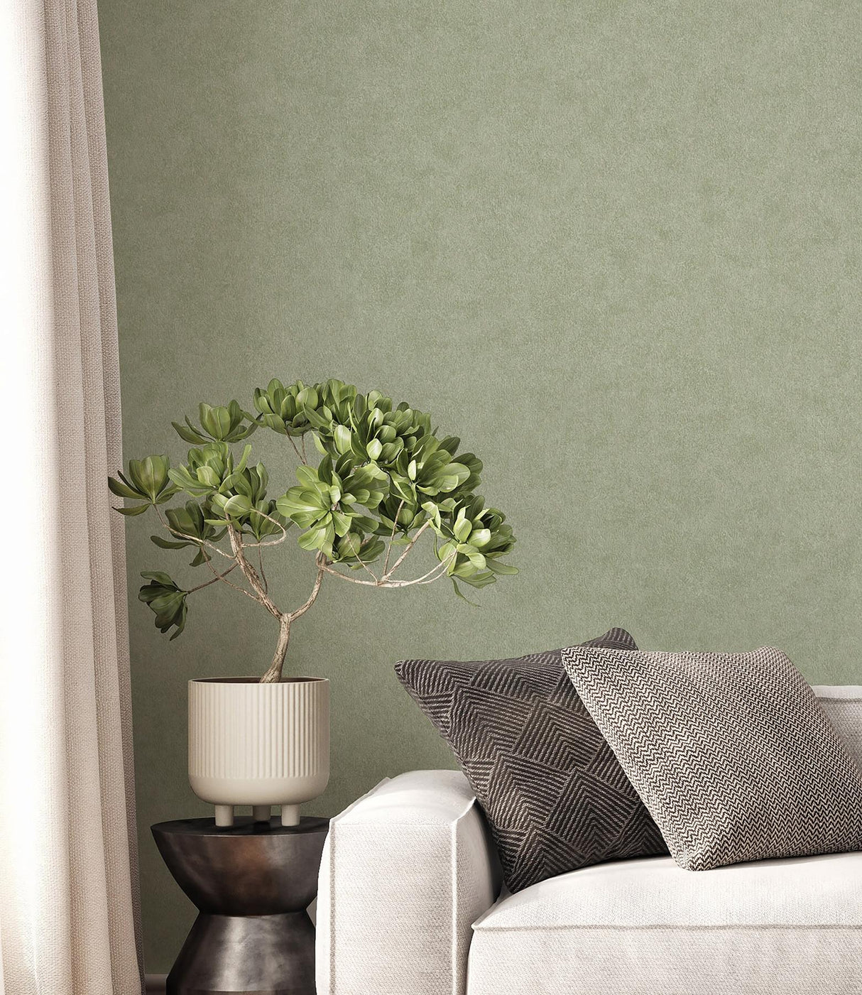 Advantage Heritage Green Plain Wallpaper
