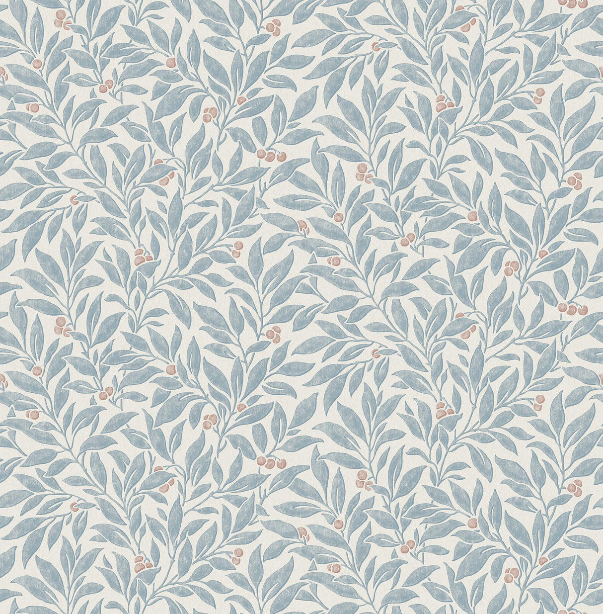 Advantage Winter Berry Blue Vine Wallpaper
