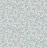 Advantage Winter Berry Blue Vine Wallpaper