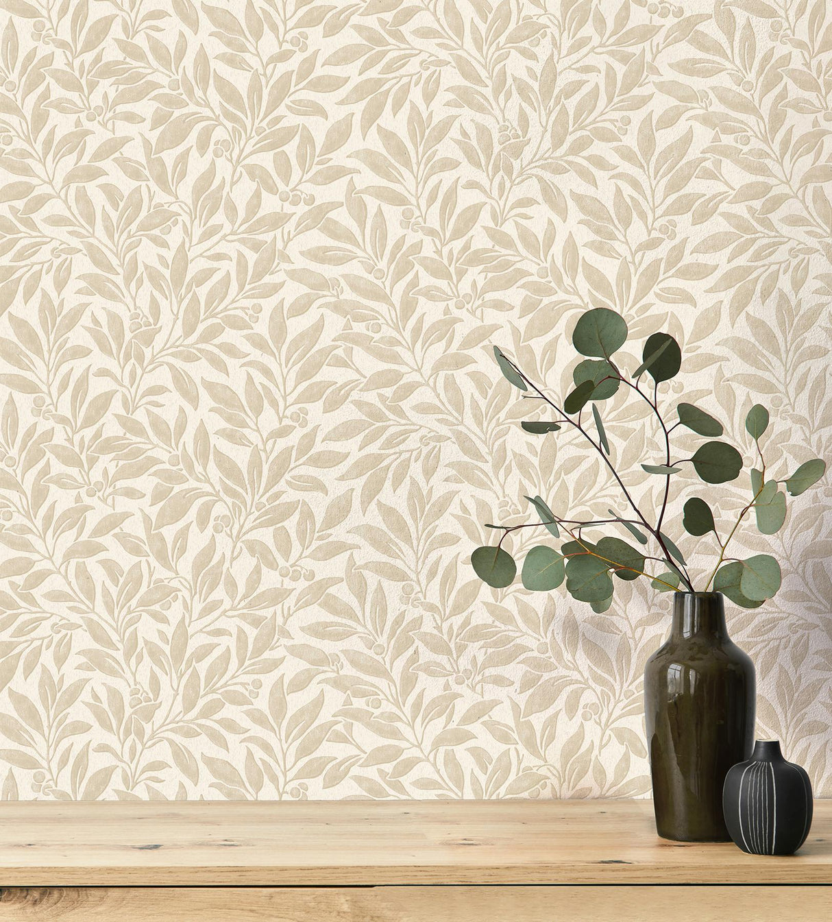 Advantage Winter Berry Beige Vine Wallpaper