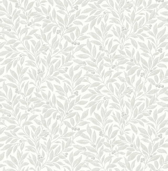 Advantage Winter Berry Light Grey Vine Wallpaper