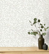 Advantage Winter Berry Light Grey Vine Wallpaper